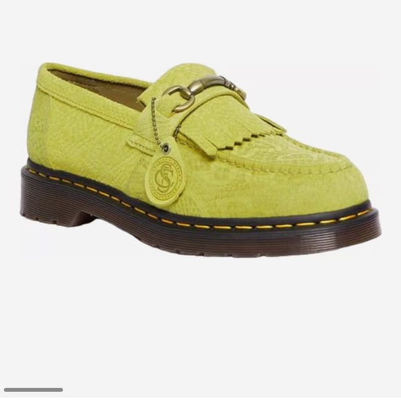 Dr. Martens Shoes - Dr. Martens Adrian Snaffle Repello Emboss Suede Kiltie Loafers - Unisex (9/10)